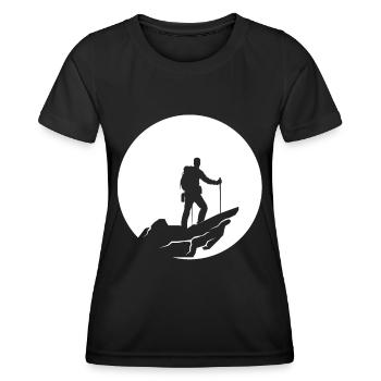 Lune - Randonnée - (4) - T-shirt sport Femme - noir - Devant - AI Model Female 172 light (172cm)