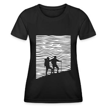 Wandern - (7) - Frauen Funktions-T-Shirt - Schwarz - Vorne - AI Model Female 172 light (172cm)