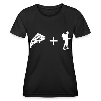 Pizza - Hiking - - Women's Functional T-Shirt - black - Front - AI Model Female 172 light (172cm)