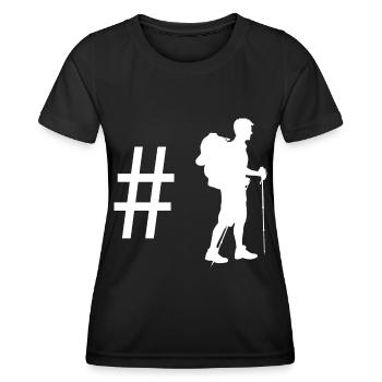 Hashtag - Wandern - - Frauen Funktions-T-Shirt - Schwarz - Vorne - AI Model Female 172 light (172cm)