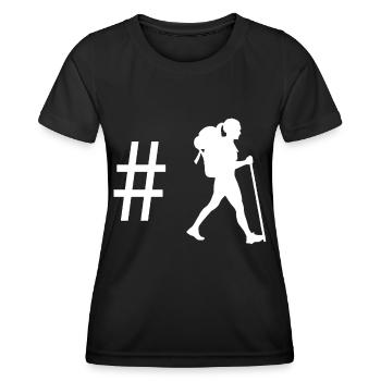 Hashtag - Female Hiking - - Women's Functional T-Shirt - black - Front - AI Model Female 172 light (172cm)