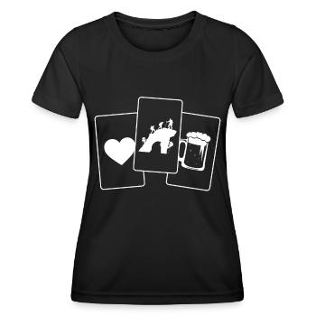 Coeur - Bière - Escalade - Cœur - Bière - Escalade - T-shirt sport Femme - noir - Devant - AI Model Female 172 light (172cm)