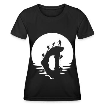 Kreis und Reflexion - Klettern - - Frauen Funktions-T-Shirt - Schwarz - Vorne - AI Model Female 172 light (172cm)