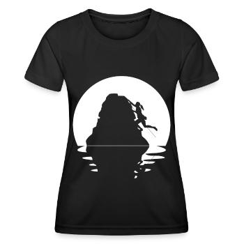 Circle and Reflection - Female Climbing - - Women's Functional T-Shirt - black - Front - AI Model Female 172 light (172cm)