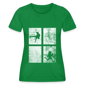 4 Rectangle - Climbing - - Women's Functional T-Shirt - kelly green - Front - AI Model Female 172 dark (172cm)