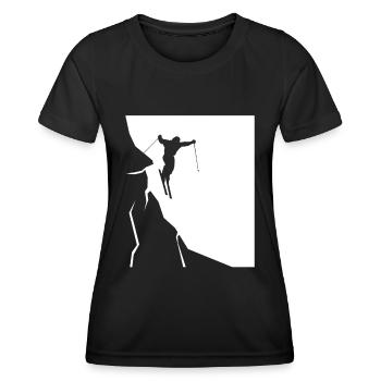 Skifahren - (16) - Frauen Funktions-T-Shirt - Schwarz - Vorne - AI Model Female 172 light (172cm)