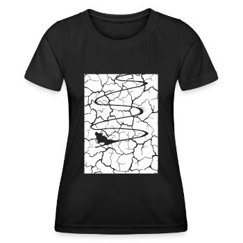 Ligne courbe - Ski - (12) - T-shirt sport Femme - noir - Devant - AI Model Female 172 light (172cm)