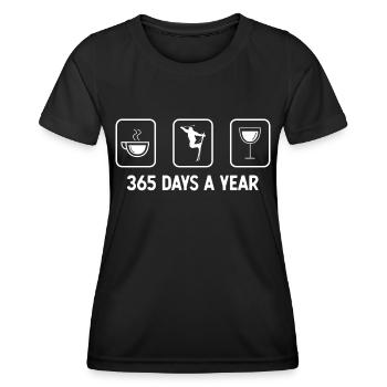 365 jours par an - Vin - Ski - - T-shirt sport Femme - noir - Devant - AI Model Female 172 light (172cm)