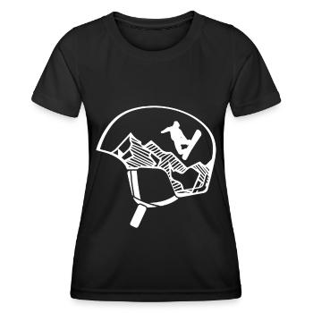 Montagne - Snowboard - (2) - T-shirt sport Femme - noir - Devant - AI Model Female 172 light (172cm)