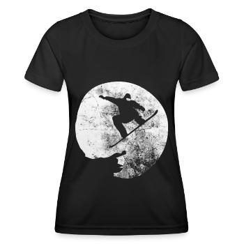 Moon - Snowboarding - (2) - Women's Functional T-Shirt - black - Front - AI Model Female 172 light (172cm)
