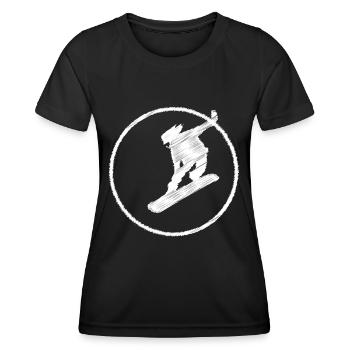 Circle - Snowboarding - (6) - Women's Functional T-Shirt - black - Front - AI Model Female 172 light (172cm)