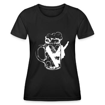 Beer - Snowboarding - (3) - Women's Functional T-Shirt - black - Front - AI Model Female 172 light (172cm)