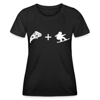 Pizza - Snowboarding - - Women's Functional T-Shirt - black - Front - AI Model Female 172 light (172cm)