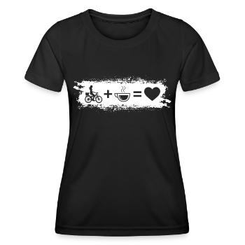 Grunge Rectangle - Heart - Coffee - Cyclists - - Women's Functional T-Shirt - black - Front - AI Model Female 172 light (172cm)