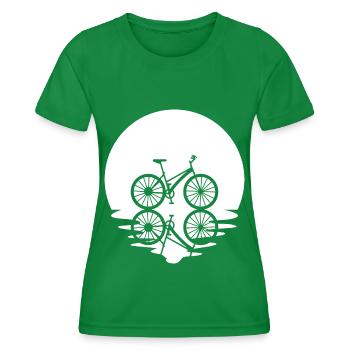 Cercle et réflexion - Cyclisme - - T-shirt sport Femme - vert - Devant - AI Model Female 172 dark (172cm)