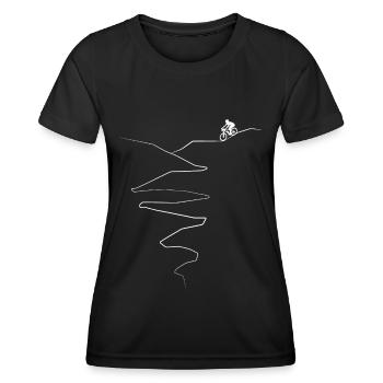 Curve Line - Cycling - (3) - Women's Functional T-Shirt - black - Front - AI Model Female 172 light (172cm)