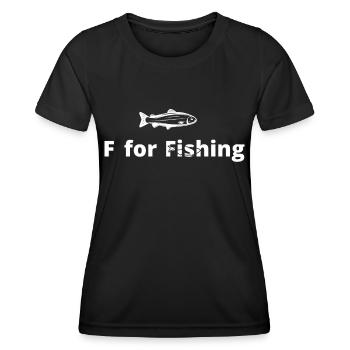 F für Fischen - - Frauen Funktions-T-Shirt - Schwarz - Vorne - AI Model Female 172 light (172cm)