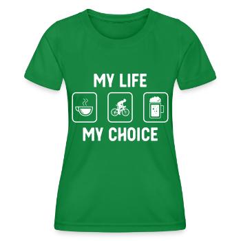 Ma vie Mon choix - Bière - Homme Cyclisme - - T-shirt sport Femme - vert - Devant - AI Model Female 172 dark (172cm)