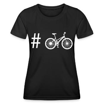 Hashtag - Radfahren - - Frauen Funktions-T-Shirt - Schwarz - Vorne - AI Model Female 172 light (172cm)
