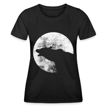 Lune - Ours - (2) - T-shirt sport Femme - noir - Devant - AI Model Female 172 light (172cm)