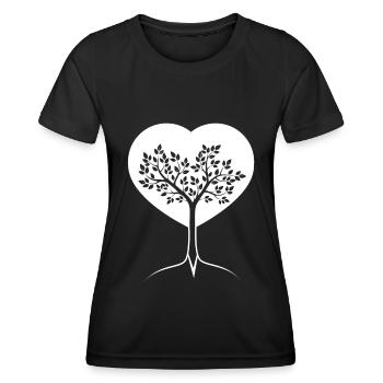 Herz - Baum - (2) - Frauen Funktions-T-Shirt - Schwarz - Vorne - AI Model Female 172 light (172cm)
