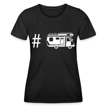 Hashtag - Caravan - Hashtag - Camping Van - - Women's Functional T-Shirt - black - Front - AI Model Female 172 light (172cm)