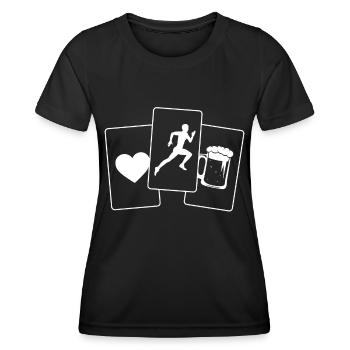 Herz - Bier - Laufen - - Frauen Funktions-T-Shirt - Schwarz - Vorne - AI Model Female 172 light (172cm)