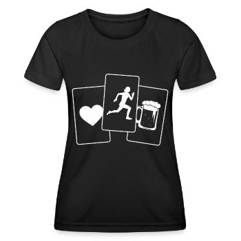 Coeur - Bière - Course féminine - - T-shirt sport Femme - noir - Devant - AI Model Female 172 light (172cm)