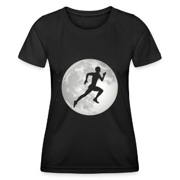 Pleine Lune - Course à pied - - T-shirt sport Femme - noir - Devant - AI Model Female 172 light (172cm)