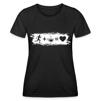 Grunge Rectangle - Coeur - Café - Course Femmes - - T-shirt sport Femme - noir - Devant - AI Model Female 172 light (172cm)