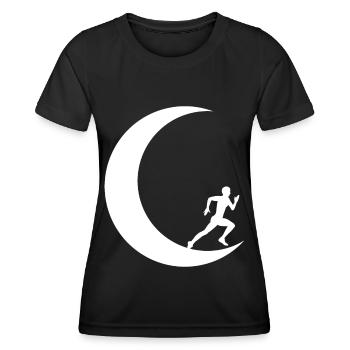 Mondsichel - Laufen - - Frauen Funktions-T-Shirt - Schwarz - Vorne - AI Model Female 172 light (172cm)