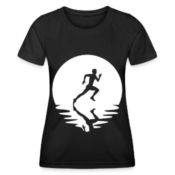 Cercle et réflexion - Course à pied - - T-shirt sport Femme - noir - Devant - AI Model Female 172 light (172cm)