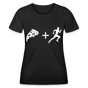 Pizza - Course à pied - - T-shirt sport Femme - noir - Devant - AI Model Female 172 light (172cm)