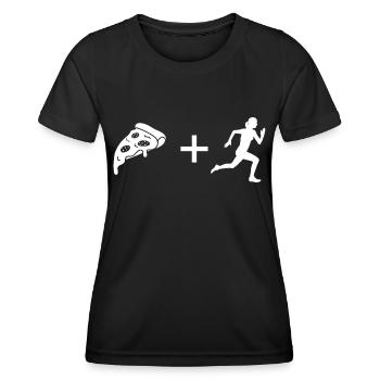 Pizza - Course féminine - - T-shirt sport Femme - noir - Devant - AI Model Female 172 light (172cm)