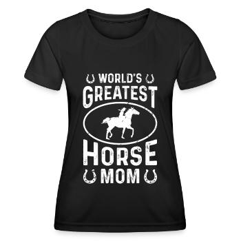 La plus grande maman de cheval du monde - T-shirt sport Femme - noir - Devant - AI Model Female 172 light (172cm)