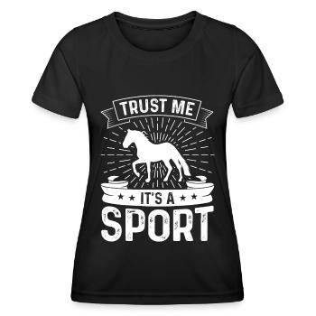 Croyez-moi, c’est un sport - T-shirt sport Femme - noir - Devant - AI Model Female 172 light (172cm)