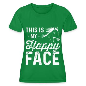 Ceci est mon visage heureux - T-shirt sport Femme - vert - Devant - AI Model Female 172 dark (172cm)