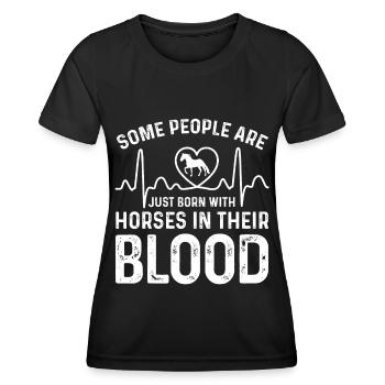 Certaines personnes sont simplement avec des chevaux dans le sang. - T-shirt sport Femme - noir - Devant - AI Model Female 172 light (172cm)
