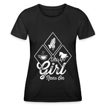 Dieses Mädchen rennt weiter - Frauen Funktions-T-Shirt - Schwarz - Vorne - AI Model Female 172 light (172cm)