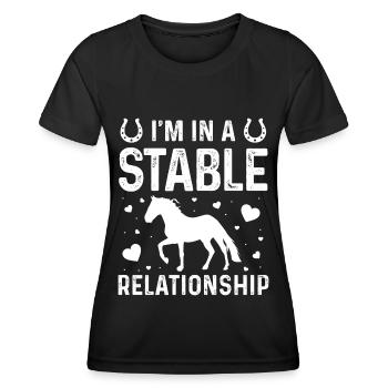Je suis dans une relation stable - T-shirt sport Femme - noir - Devant - AI Model Female 172 light (172cm)
