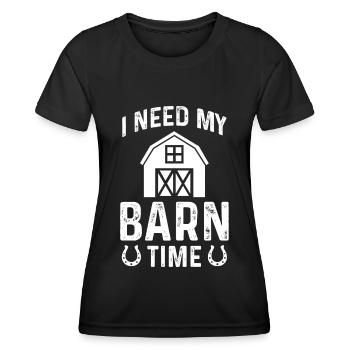 J’ai besoin de mon temps dans la grange - T-shirt sport Femme - noir - Devant - AI Model Female 172 light (172cm)