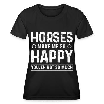 Les chevaux me rendent si heureux Tu n’es pas tellement - T-shirt sport Femme - noir - Devant - AI Model Female 172 light (172cm)