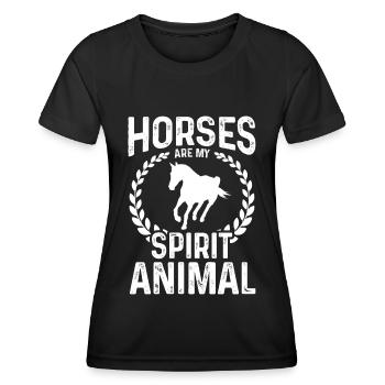 Horses are my soul animal - Women's Functional T-Shirt - black - Front - AI Model Female 172 light (172cm)