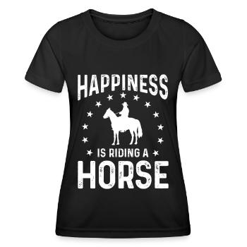 Le bonheur, c’est monter à cheval - T-shirt sport Femme - noir - Devant - AI Model Female 172 light (172cm)