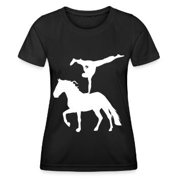 Gymnastique sur le cheval - T-shirt sport Femme - noir - Devant - AI Model Female 172 light (172cm)