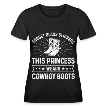 Oubliez les pantoufles de verre que cette princesse porte - T-shirt sport Femme - noir - Devant - AI Model Female 172 light (172cm)