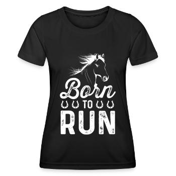 Né pour courir - T-shirt sport Femme - noir - Devant - AI Model Female 172 light (172cm)