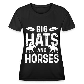 Grands chapeaux et chevaux - T-shirt sport Femme - noir - Devant - AI Model Female 172 light (172cm)