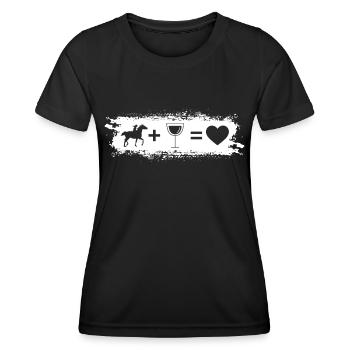 Grunge Rectangle - Herz - Wein - Reiten - - Frauen Funktions-T-Shirt - Schwarz - Vorne - AI Model Female 172 light (172cm)
