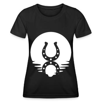 Circle and Reflection - Horseshoe - Horse - Women's Functional T-Shirt - black - Front - AI Model Female 172 light (172cm)